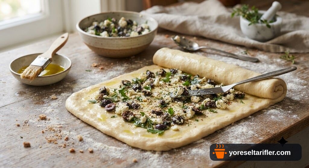 Zeytinyağlı Yumuşak Rulo Poğaça Tarifi — Adım 5