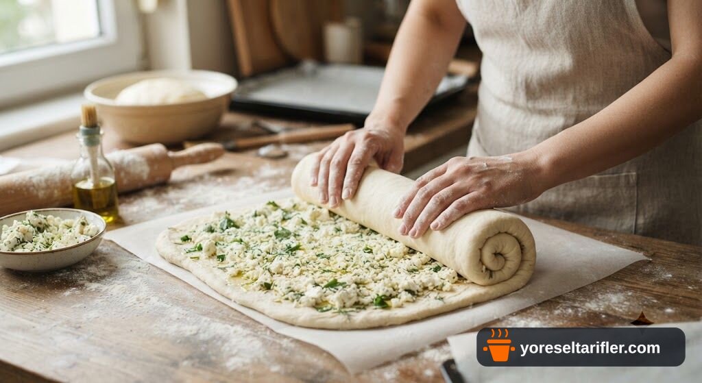 Zeytinyağlı Yumuşak Rulo Poğaça Tarifi — Adım 6